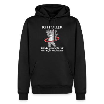 Hullern Katze - Männer Premium Bio Hoodie - Schwarz - Vorne - Nico (187cm)