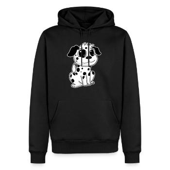 Dalmatien - Sweat à capuche Premium bio Homme - noir - Devant - Nico (187cm)