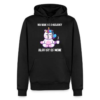 Einhorn, Lustiger Einhörner Spruch - Männer Premium Bio Hoodie - Schwarz - Vorne - Nico (187cm)