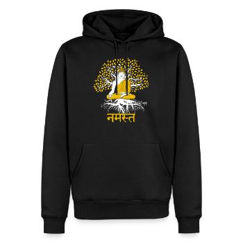 Thaïlande Buddha - Sweat à capuche Premium bio Homme - noir - Devant - Nico (187cm)