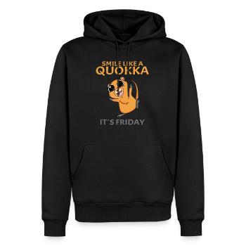 Quokka - Männer Premium Bio Hoodie - Schwarz - Vorne - Nico (187cm)