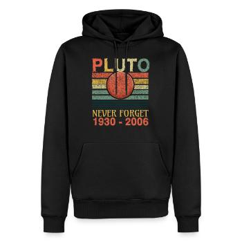 Vergiss Niemals Planet Pluto - Männer Premium Bio Hoodie - Schwarz - Vorne - Nico (187cm)