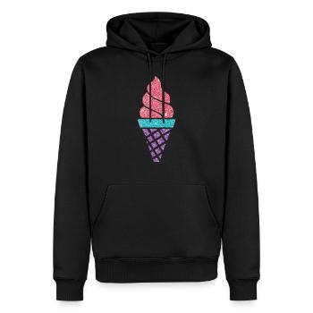 Glace glace glace crème glacée d’été rengaine cadeau - Sweat à capuche Premium bio Homme - noir - Devant - Nico (187cm)