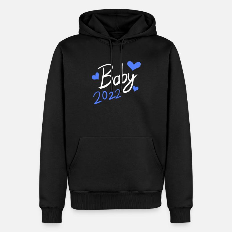 Cadeau de bébé 2022 - Sweat à capuche Premium bio Homme - noir