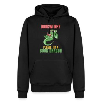 Livre Dragon Cadeau - Sweat à capuche Premium bio Homme - noir - Devant - Nico (187cm)