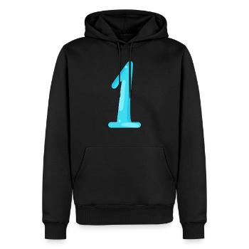 1 - Männer Premium Bio Hoodie - Schwarz - Vorne - Nico (187cm)