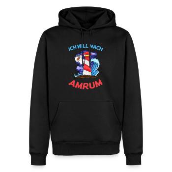 Amrum Nordsee - Männer Premium Bio Hoodie - Schwarz - Vorne - Nico (187cm)