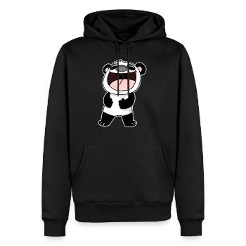 Süßer lachender Panda Bär - Männer Premium Bio Hoodie - Schwarz - Vorne - Nico (187cm)