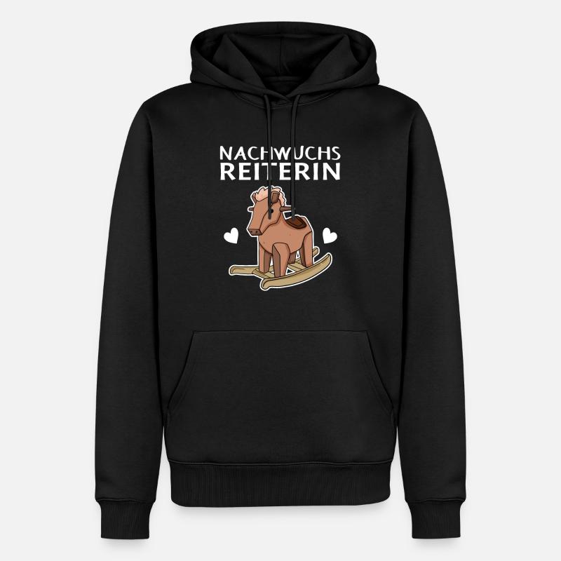 Reiterin Nachwuchs Pferd - Männer Premium Bio Hoodie - Schwarz