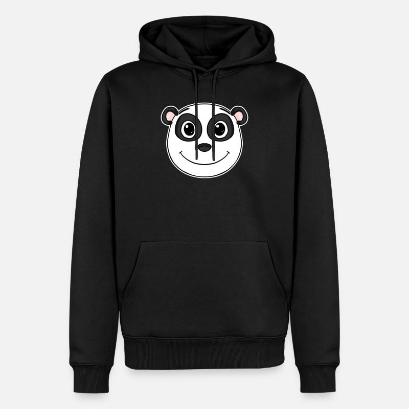 Panda - Männer Premium Bio Hoodie - Schwarz