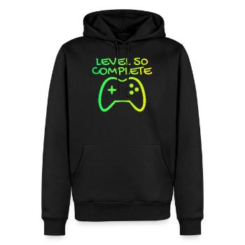 50. Geburtstag Level 50 Complete - Männer Premium Bio Hoodie - Schwarz - Vorne - Nico (187cm)
