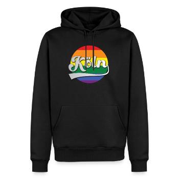 Köln Regenbogen Tshirt Geschenk - Men’s Premium Organic Hoodie - black - Front - Nico (187cm)