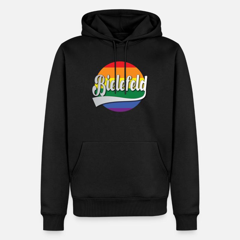 Bielefeld Regenbogen Tshirt Geschenk - Sweat à capuche Premium bio Homme - noir