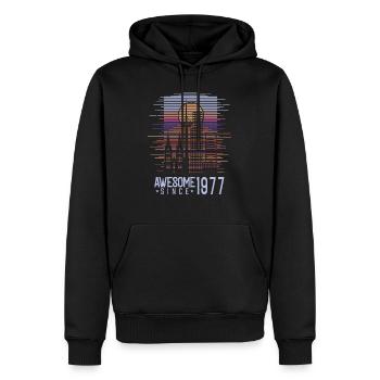 Vintage 1977 77 Anniversaire Rétro Millésime cadeau - Sweat à capuche Premium bio Homme - noir - Devant - Nico (187cm)