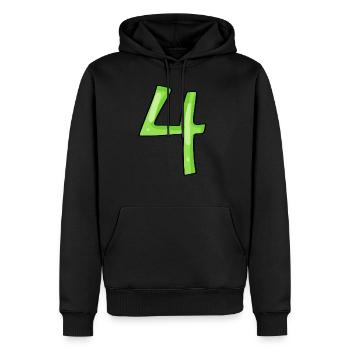 Chiffre 4 Vert - Sweat à capuche Premium bio Homme - noir - Devant - Nico (187cm)