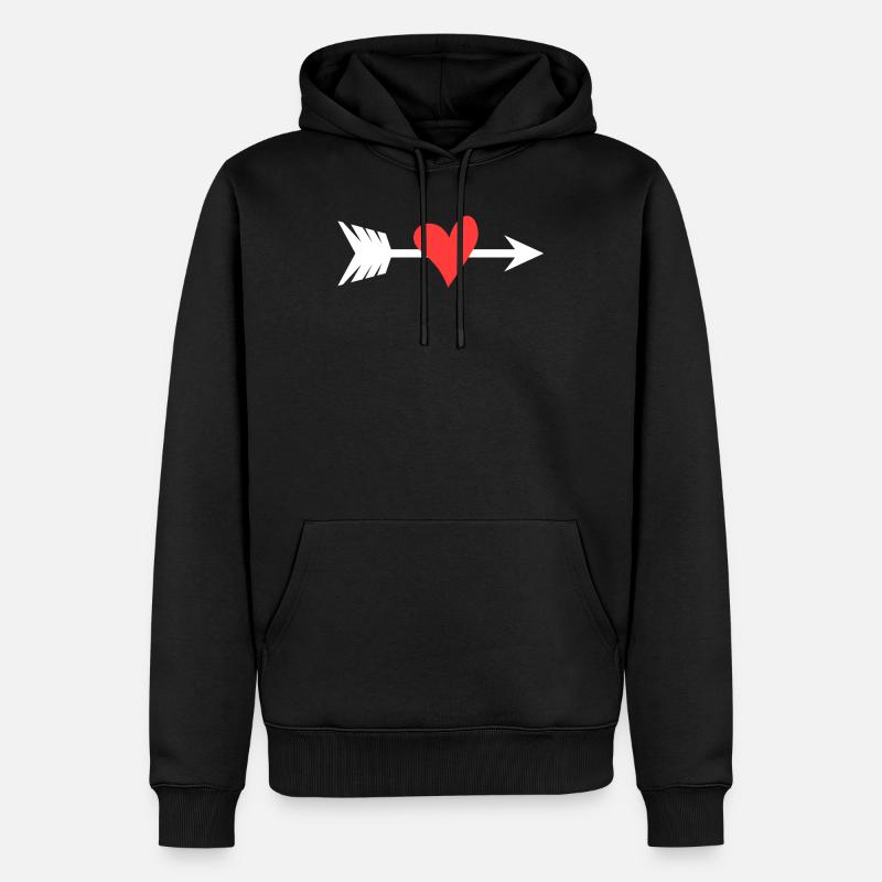 Flèche du cœur - Sweat à capuche Premium bio Homme - noir