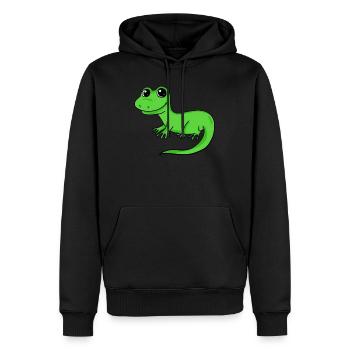 Lézard - Sweat à capuche Premium bio Homme - noir - Devant - Nico (187cm)
