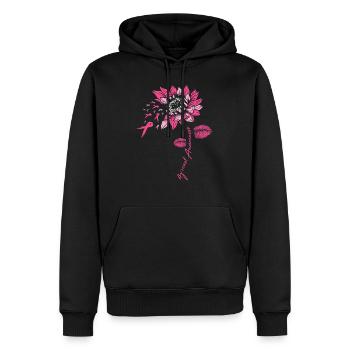 Fight Breast Cancer Brustkrebs Blume Geschenk - Männer Premium Bio Hoodie - Schwarz - Vorne - Nico (187cm)