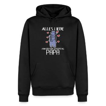 Vatertag - erster Vatertag - Männer Premium Bio Hoodie - Schwarz - Vorne - Nico (187cm)