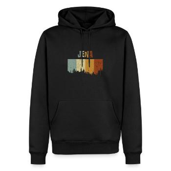 Jena - Männer Premium Bio Hoodie - Schwarz - Vorne - Nico (187cm)