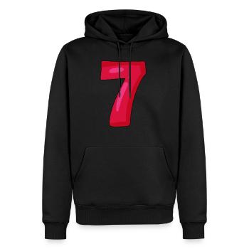 Numéro 7 - Nombre 7 - Sweat à capuche Premium bio Homme - noir - Devant - Nico (187cm)