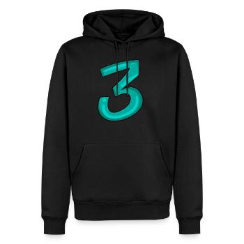 3 - Men’s Premium Organic Hoodie - black - Front - Nico (187cm)