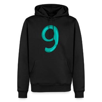 9 - Men’s Premium Organic Hoodie - black - Front - Nico (187cm)