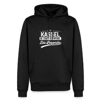 Kassel die Stadt der Mythos die Legende - Männer Premium Bio Hoodie - Schwarz - Vorne - Nico (187cm)