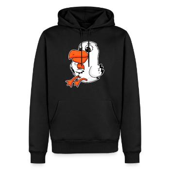 Famille de mouette - Mouette avec bébé - Mouette avec enfant - Sweat à capuche Premium bio Homme - noir - Devant - Nico (187cm)
