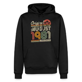 Original seit August 1981 Geburtstag Geschenk - Männer Premium Bio Hoodie - Schwarz - Vorne - Nico (187cm)