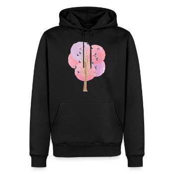 oiseau arbre oiseaux Observer l’essaim d’oiseau Cadeau - Sweat à capuche Premium bio Homme - noir - Devant - Nico (187cm)