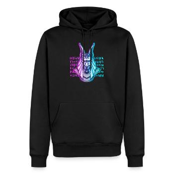 Anubis Dieu Egypte - Sweat à capuche Premium bio Homme - noir - Devant - Nico (187cm)