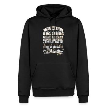 Ich komm aus Augsburg - Männer Premium Bio Hoodie - Schwarz - Vorne - Nico (187cm)