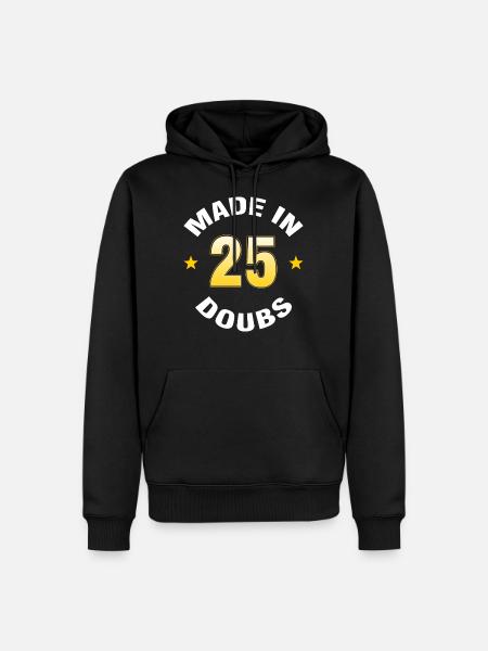 Doubs - Sweat à capuche Premium bio Homme - noir