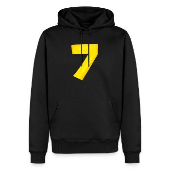 Numéro 7 - Nombre 7 - Sweat à capuche Premium bio Homme - noir - Devant - Nico (187cm)