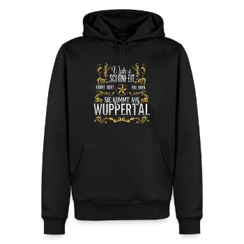 Wahre Schönheit kommt aus Wuppertal - Männer Premium Bio Hoodie - Schwarz - Vorne - Nico (187cm)