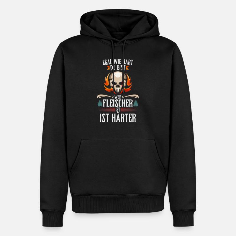 Fleischer Fleisch - Männer Premium Bio Hoodie - Schwarz
