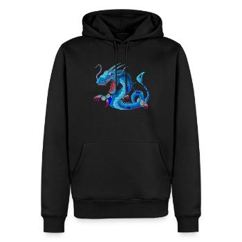 Metalldrache Mechdragon Metall Drache aus Metall - Männer Premium Bio Hoodie - Schwarz - Vorne - Nico (187cm)