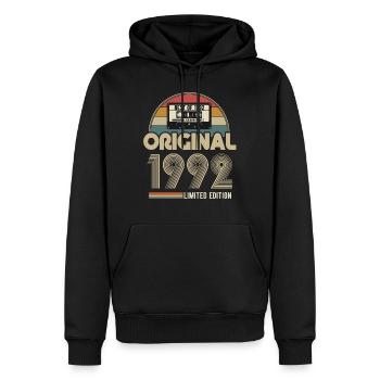 1992 Original Vintage Birthday Gift - Men’s Premium Organic Hoodie - black - Front - Nico (187cm)