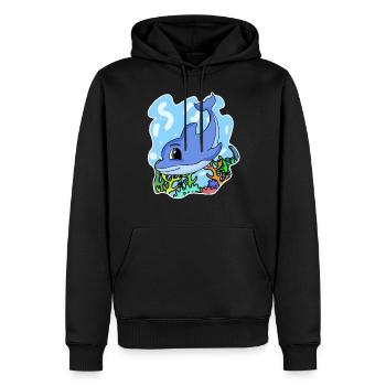 Dauphin - Sweat à capuche Premium bio Homme - noir - Devant - Nico (187cm)