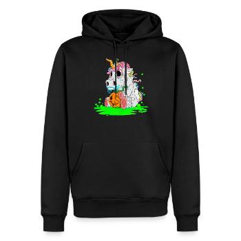 Einhorn Halloween Zombiecorn Horror Geschenk - Männer Premium Bio Hoodie - Schwarz - Vorne - Nico (187cm)