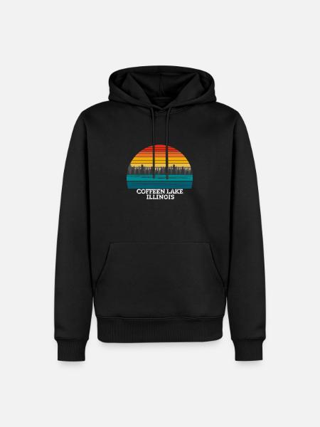 Coffeen Lake Illinois - Men’s Premium Organic Hoodie - black