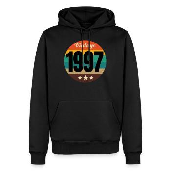 MILLÉSIME 1997 - Sweat à capuche Premium bio Homme - noir - Devant - Nico (187cm)