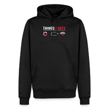 Things I Hate Battery Wifi Signal Loading - Sweat à capuche Premium bio Homme - noir - Devant - Nico (187cm)
