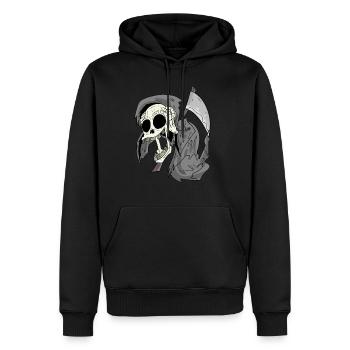 Sensenmann lacht lustig - Männer Premium Bio Hoodie - Schwarz - Vorne - Nico (187cm)