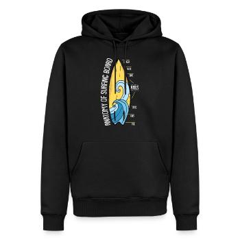 Surf surf surf surf surf planche de surf plage cadeau - Sweat à capuche Premium bio Homme - noir - Devant - Nico (187cm)