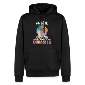 Colorful world thanks to my Eurasier dog - Sweat à capuche Premium bio Homme - noir - Devant - Nico (187cm)