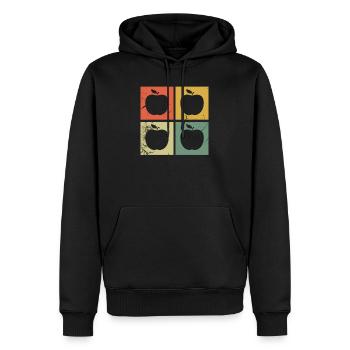 Apfel Gesund Frucht Obst Vegan Retro Geschenk - Männer Premium Bio Hoodie - Schwarz - Vorne - Nico (187cm)