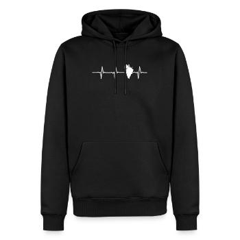 Fruit Grapes Wine Grape Heartbeat Retro Gift - Men’s Premium Organic Hoodie - black - Front - Nico (187cm)