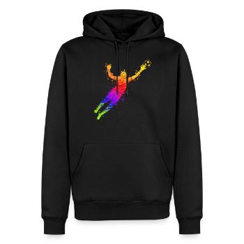 Gardien de but coloré Gardien de but De but de football - Sweat à capuche Premium bio Homme - noir - Devant - Nico (187cm)